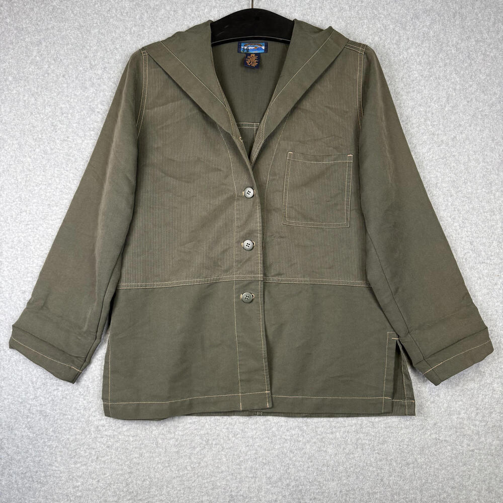 Shaver Lake Women's Size Small Microfiber Gray Button Down Hooded Cardigan
